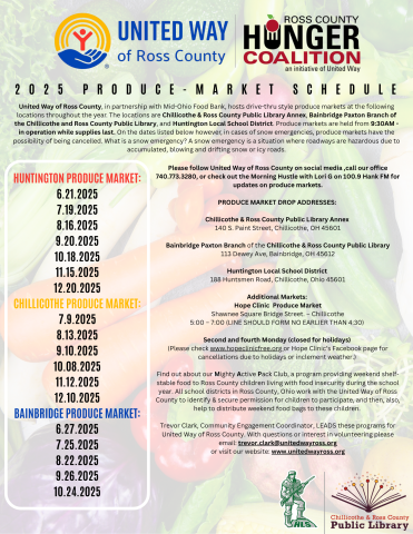 Produce Market Schedule 2025